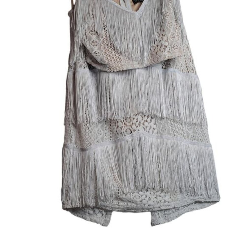 Blithe Los Angeles BZ8107 2 Piece Set Halter Top with Skirt with White Tassels - Picture 6 of 9